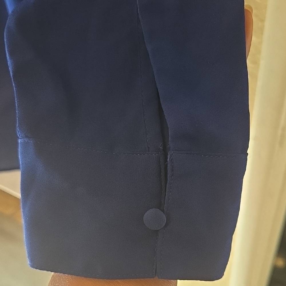 Express Royal Blue Ruffled Blouse - Picture 3 of 6